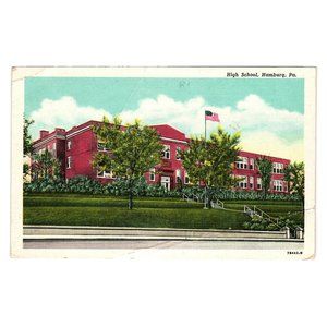Vintage Postcard High School Hamburg Pennsylvania Posted 1986 17 Cents Linen